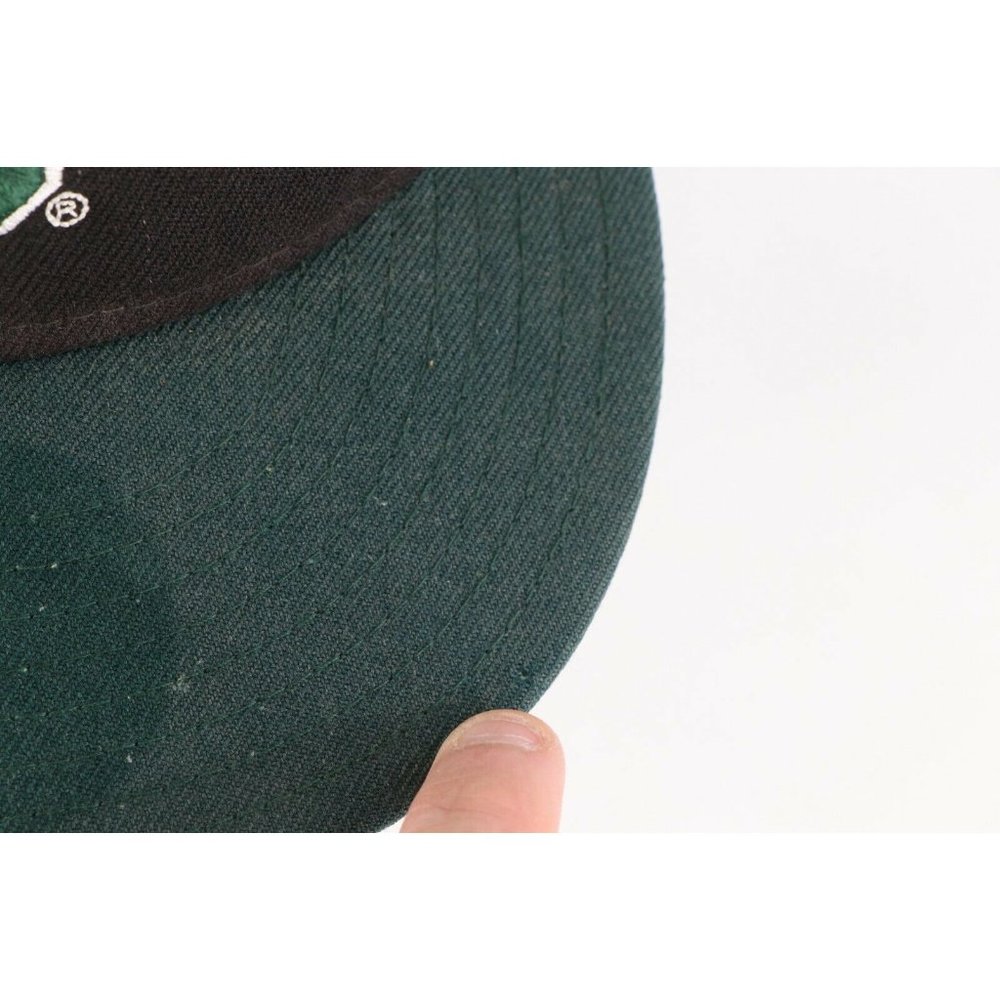 Vintage Distressed New Era Michigan State University Fitted Hat Cap Black 7 1/4 - Picture 5 of 11